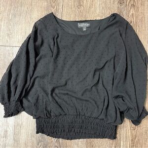 Harper 241 Elegant Black Textured Blouse